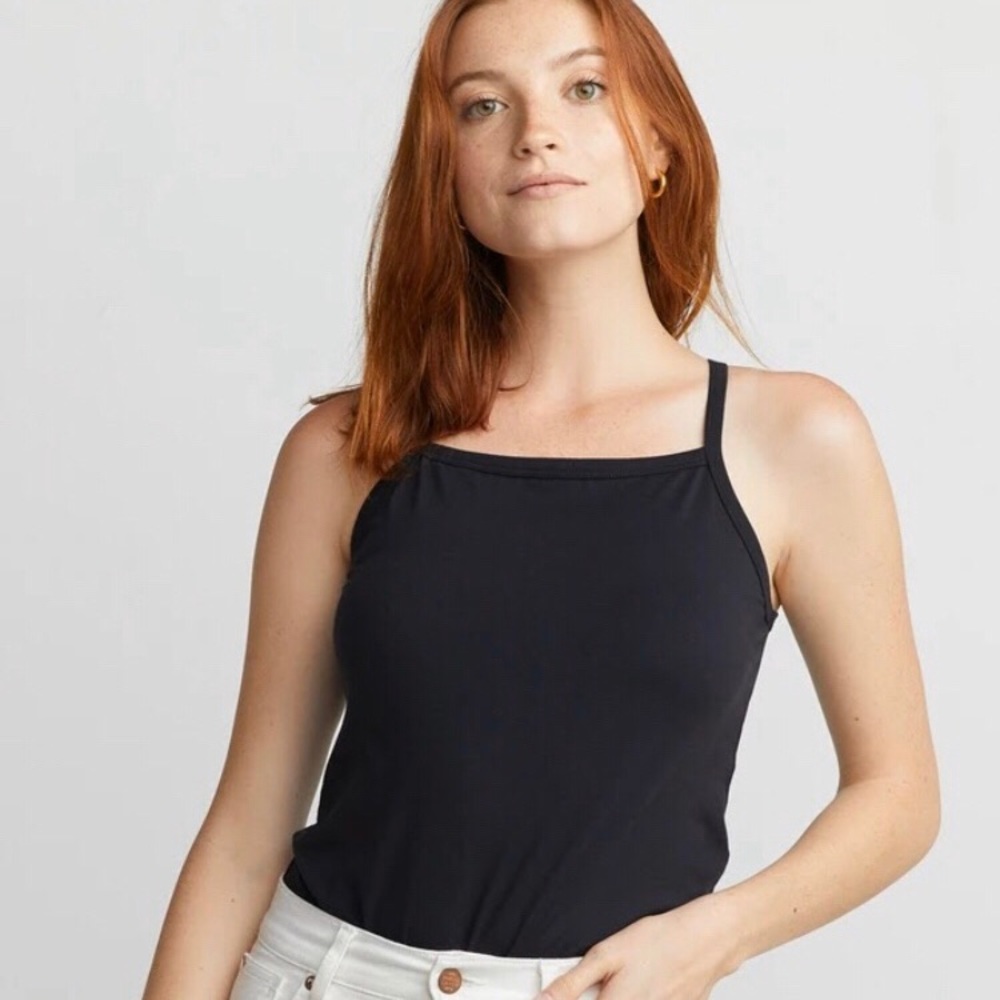 Marine Layer Apron Front Hi Neck Tank Top Small